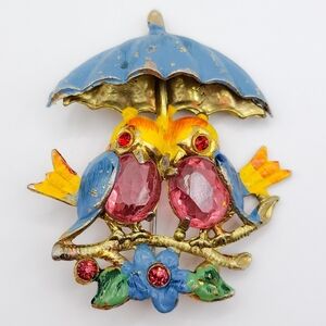 Vintage 1940s Jelly Belly Bird Brooch